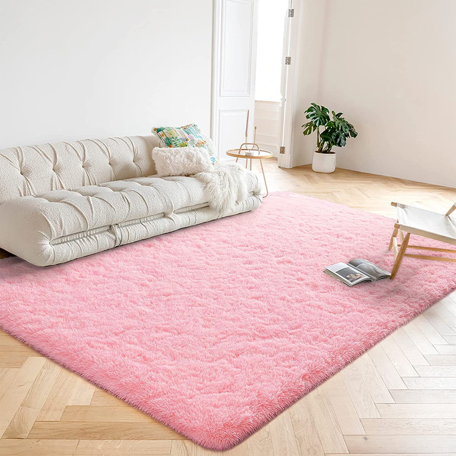 Lochas Luxury Fluffy Rugs Ultra Soft Shag Rug For Bedroom Living Room Kids  Room, Children,6'x9',pink – Walmart In Pink Soft Touch Shag Rugs (View 5 of 15)