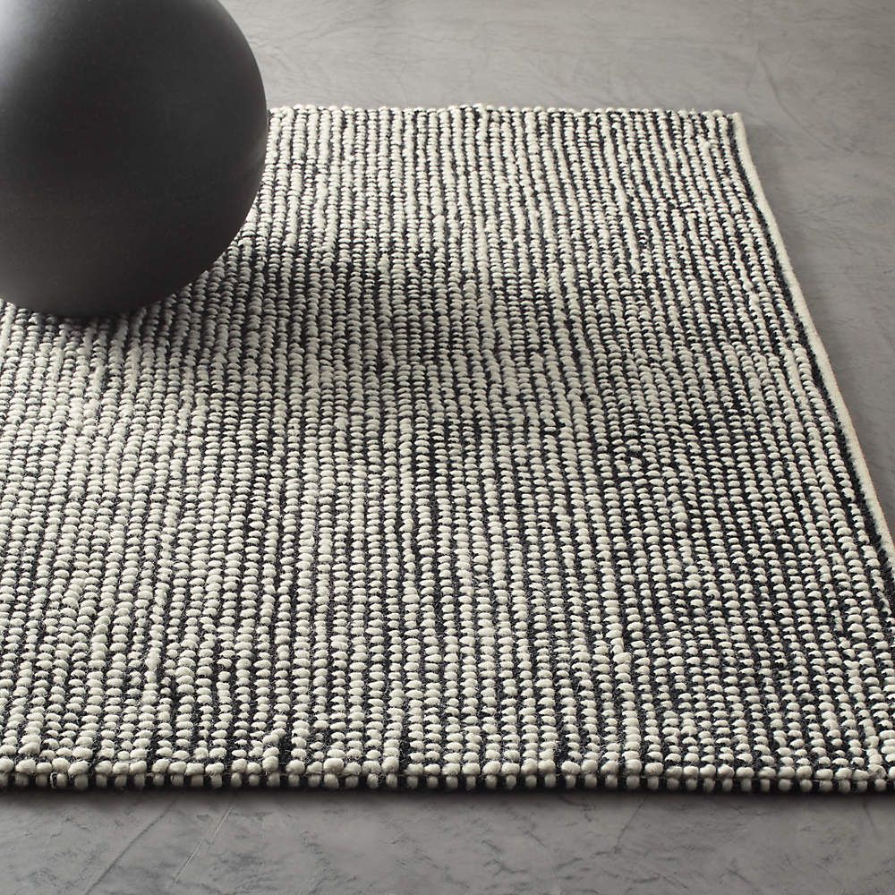 Loomis Black And White Loop Area Rug | Cb2 Throughout Black And White Rugs (Photo 5 of 15)
