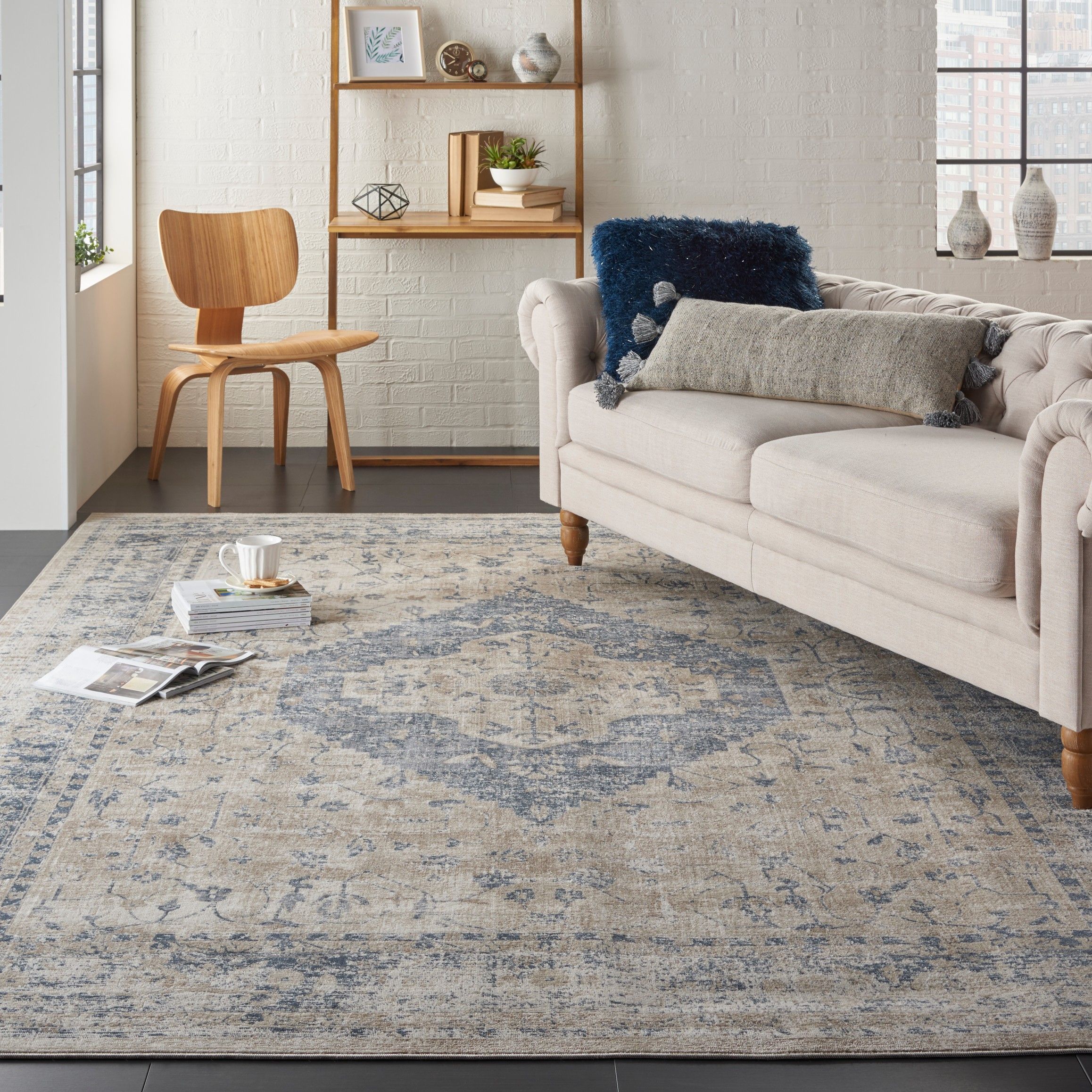 Malta Mai11 Ivory Blue Rugs – Buy Mai11 Ivory Blue Rugs Online From Rugs  Direct Pertaining To Ivory Blue Rugs (View 5 of 15)