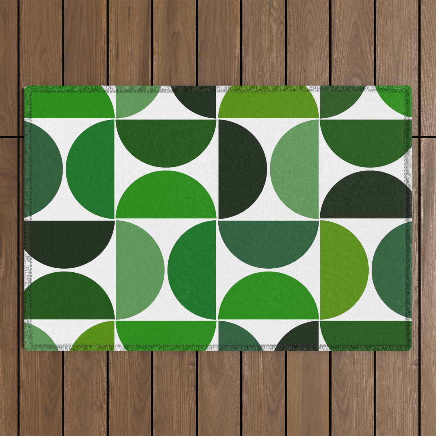 Mid Century Modern Geometric Green Outdoor Rugartstudio88design |  Society6 Throughout Green Outdoor Rugs (Photo 9 of 15)