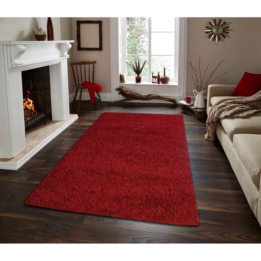 Featured Photo of 15 Collection of Red Solid Shag Rugs
