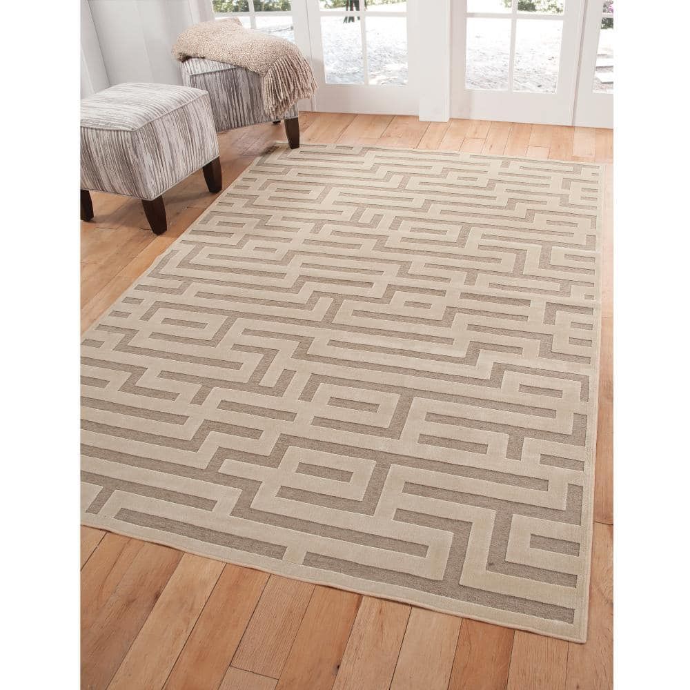 Napa Maze Ivory 8 Ft. X 11 Ft. Area Rug 6068 8x10 – The Home Depot Throughout Napa Indoor Rugs (Photo 7 of 15)