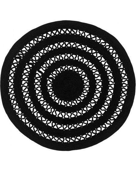 Nautical Rope In/outdoor Rug Alyssa Black 1a – Detail Pertaining To Black Outdoor Rugs (View 2 of 15)