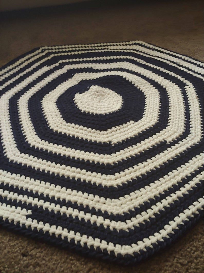 Navy And White Nautical Mod Octagon Rug | Schooner Chandlery Within Octagon Rugs (View 12 of 15)