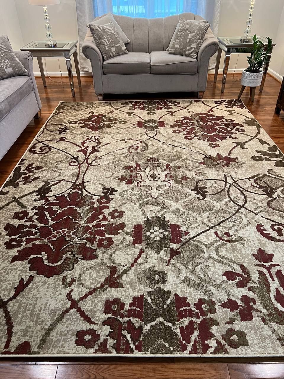 New Large Burgundy Modern Style Area Rug Floor 8x11, 5x8 Carpets | Ebay For Burgundy Rugs (View 13 of 15)