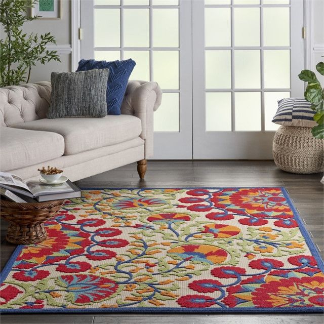 Nourison Aloha 3'6" X 5'6" Red/multi Outdoor Indoor/outdoor Rug  Polypropylene – Outdoor Rugs  Homesquare | Houzz Intended For Multi Outdoor Rugs (View 11 of 15)