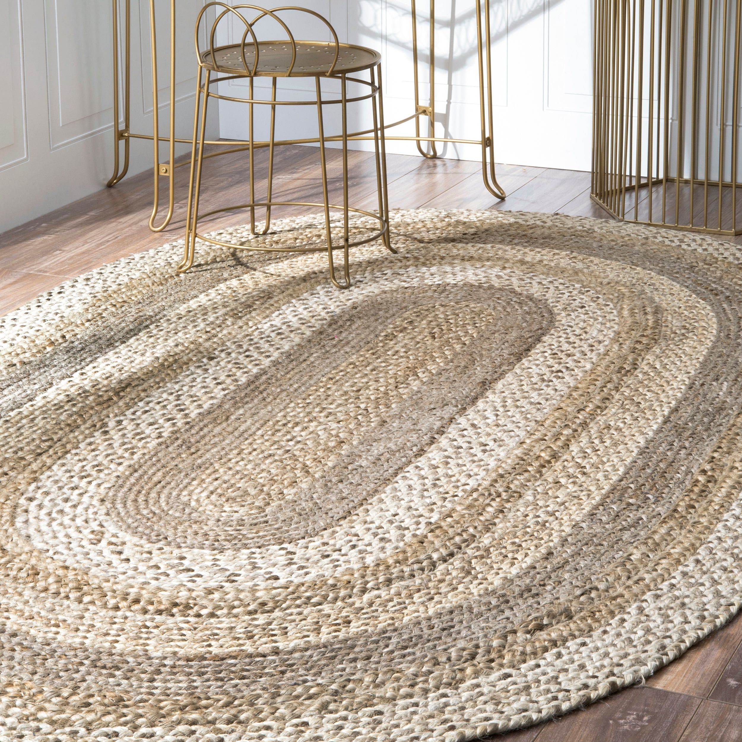 Nuloom 3 X 5 Jute Natural Oval Indoor Border Area Rug In The Rugs  Department At Lowes With Oval Rugs (Photo 1 of 15)
