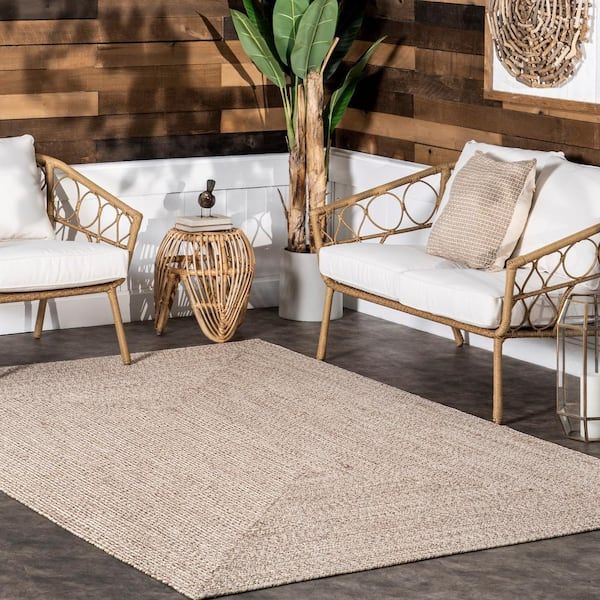 Nuloom Lefebvre Casual Braided Tan 12 Ft. X 18 Ft. Indoor/outdoor Patio  Area Rug Hjfv01g 12018 – The Home Depot Throughout Outdoor Rugs (Photo 12 of 15)