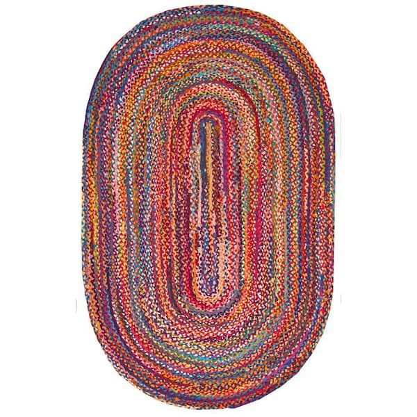 Nuloom Tammara Colorful Braided Multi 8 Ft. X 11 Ft. Oval Rug Mgnm04a 8011o  – The Home Depot Within Oval Rugs (Photo 7 of 15)