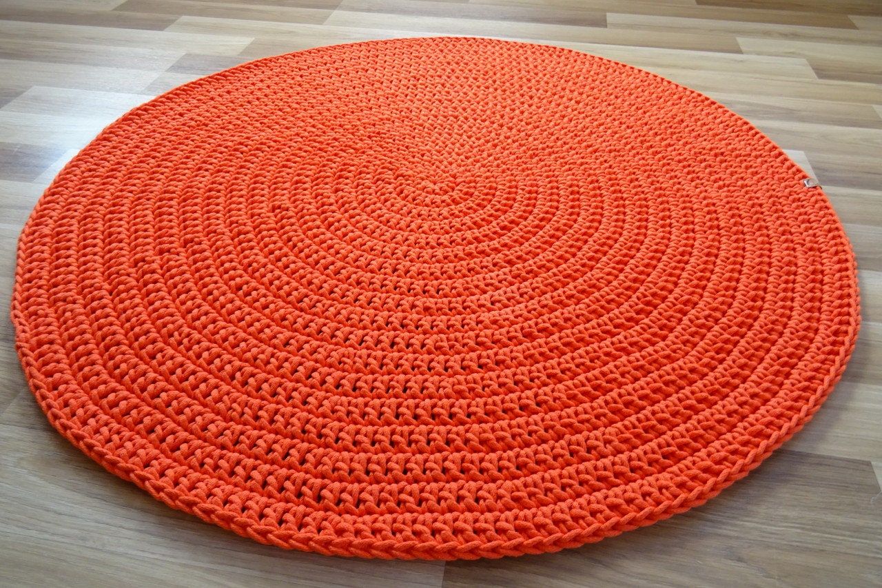 Orange Round Rug Baby Play Mat Floor Rug Nursery Rug – Etsy Norway In Orange Round Rugs (Photo 2 of 15)