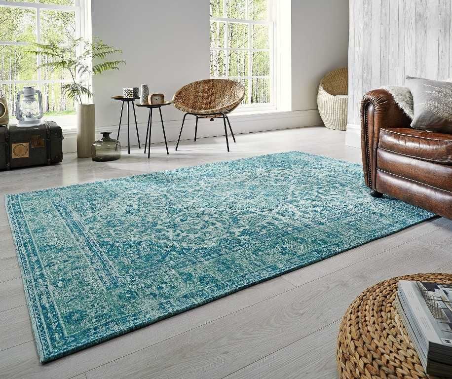 Palais – Bianco Chenille Turquoise Rugs | Modern Rugs | Turquoise Rug  Living Room, Rugs In Living Room, Turquoise Rug Inside Turquoise Rugs (Photo 14 of 15)
