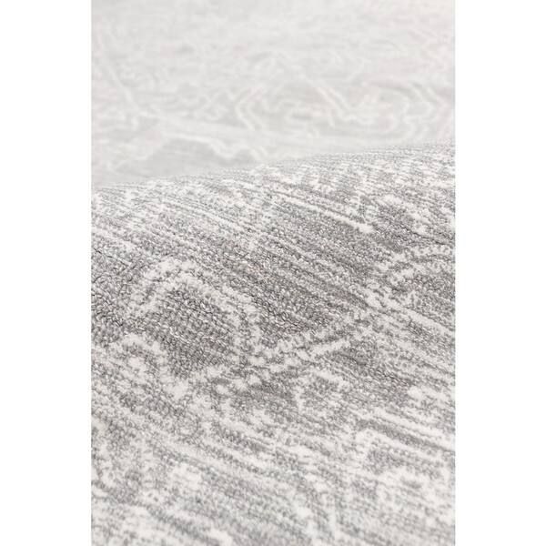 Pasargad Home Modern Silver/ivory 8 Ft. X 8 Ft. Round Oriental Bamboo Silk  And Wool Area Rug Plt 5116rnd 8 – The Home Depot In Gray Bamboo Round Rugs (Photo 10 of 15)