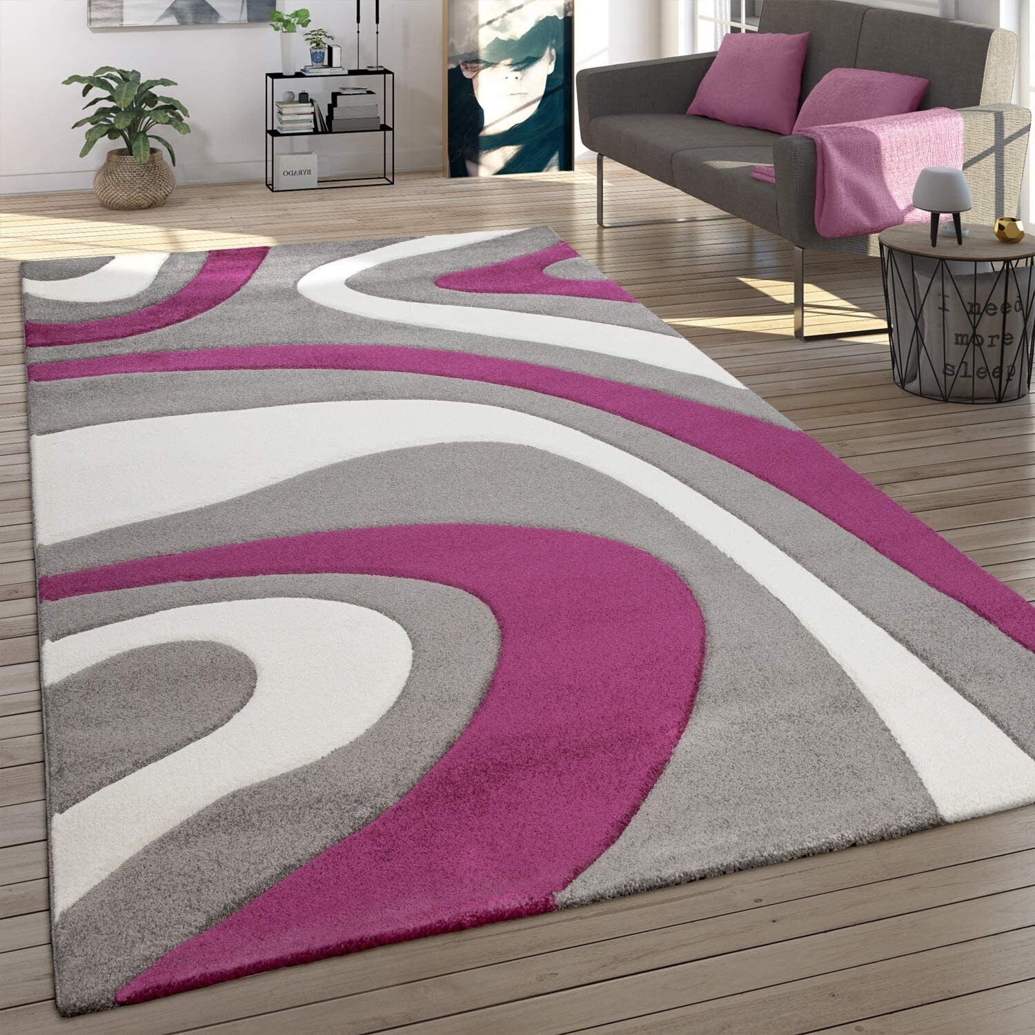 Purple And Grey Rug Modern Rug Abstract Living Room Carpet Mat Small Extra  Large | Ebay Within Purple Rugs (Photo 1 of 15)