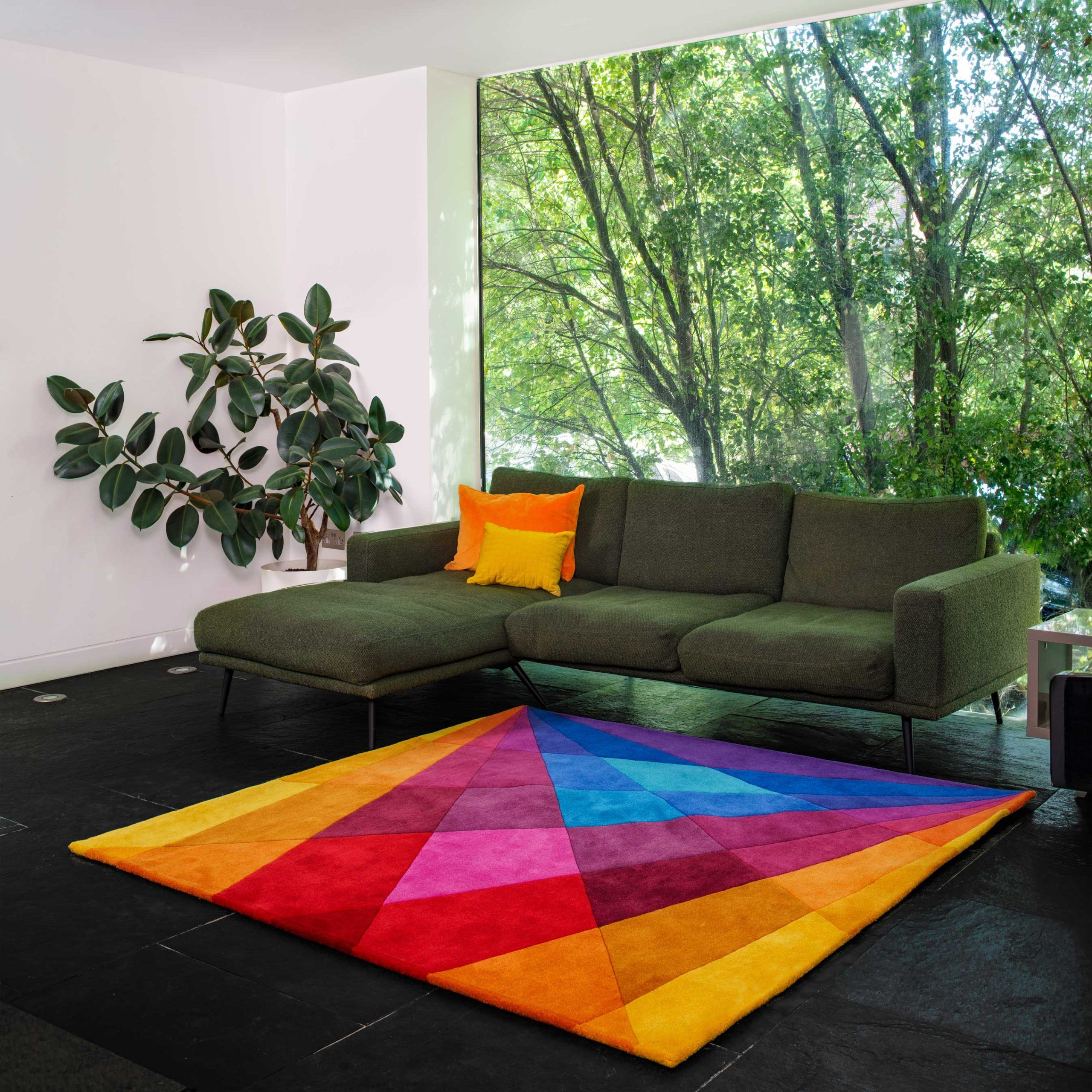 Rainbow Rug Square – Luxury Rugs Uk | Sonya Winner Studio With Modern Square Rugs (View 11 of 15)