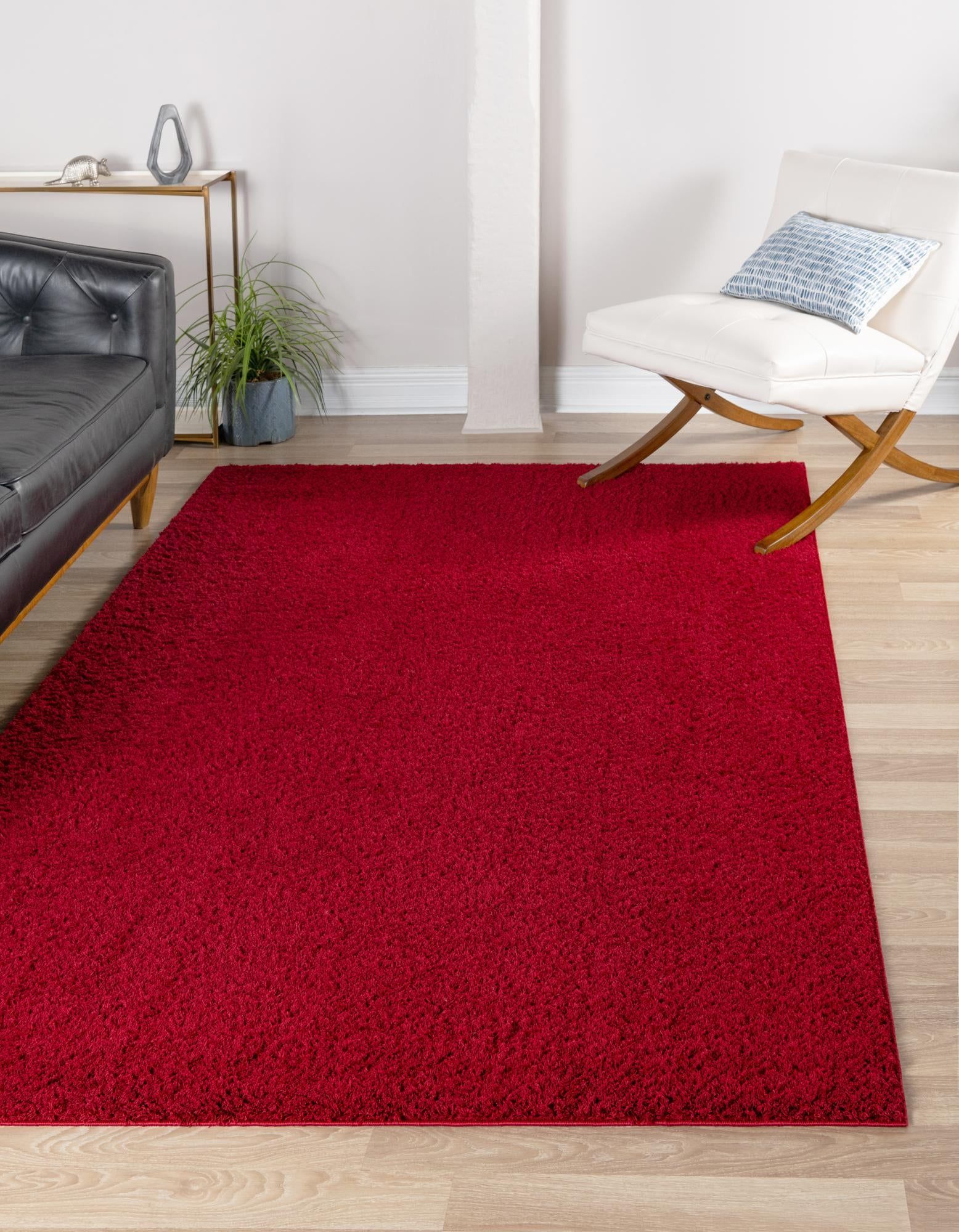 Red 155cm X 245cm Studio Solid Shag Rug | Irugs Ch With Red Solid Shag Rugs (Photo 8 of 15)