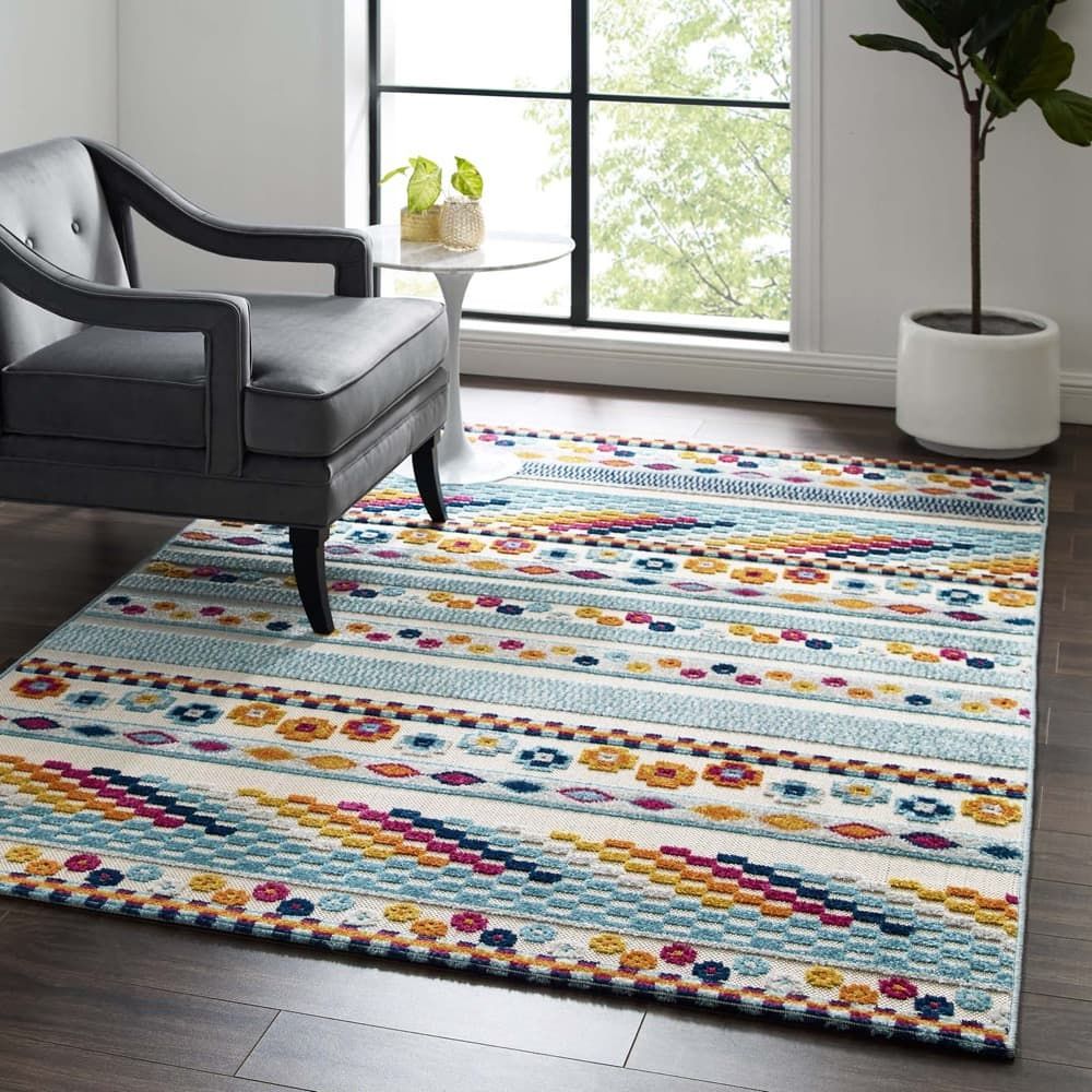 Reflect Cadhla Vintage Abstract Multicolored Geometric Lattice Indoor/outdoor  5'x8' Area Rugmodway – Seven Colonial In Lattice Indoor Rugs (View 9 of 15)