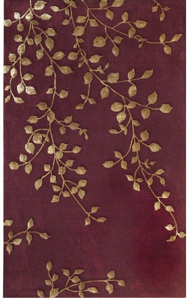 Rug Market Rexford 44014 Golden Leaves Burgundy/gold Closeout Area Rug –  Rugs A Bound Regarding Burgundy Rugs (Photo 14 of 15)