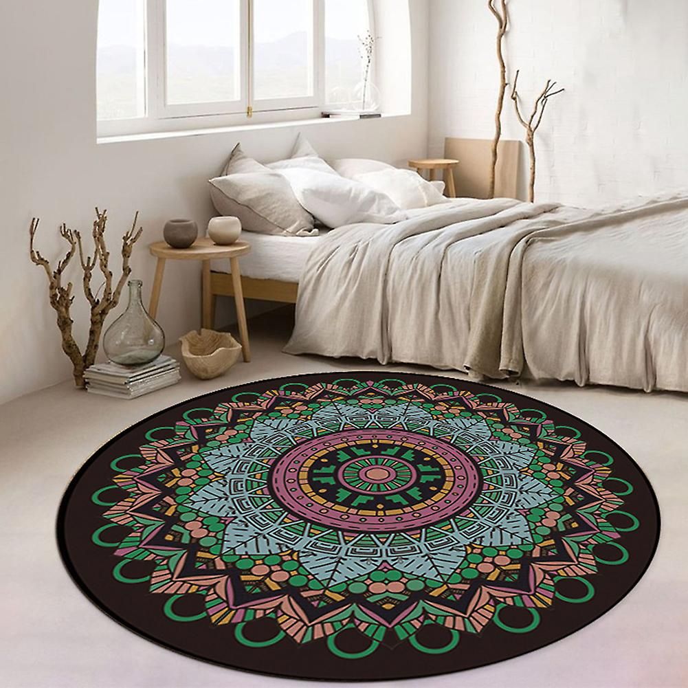 Rugs Area Rugs Ethnic Style Mandala Round Carpet Living Room Coffee Table  Cushion Floor Mat | Fruugo It For Round Rugs (View 3 of 15)