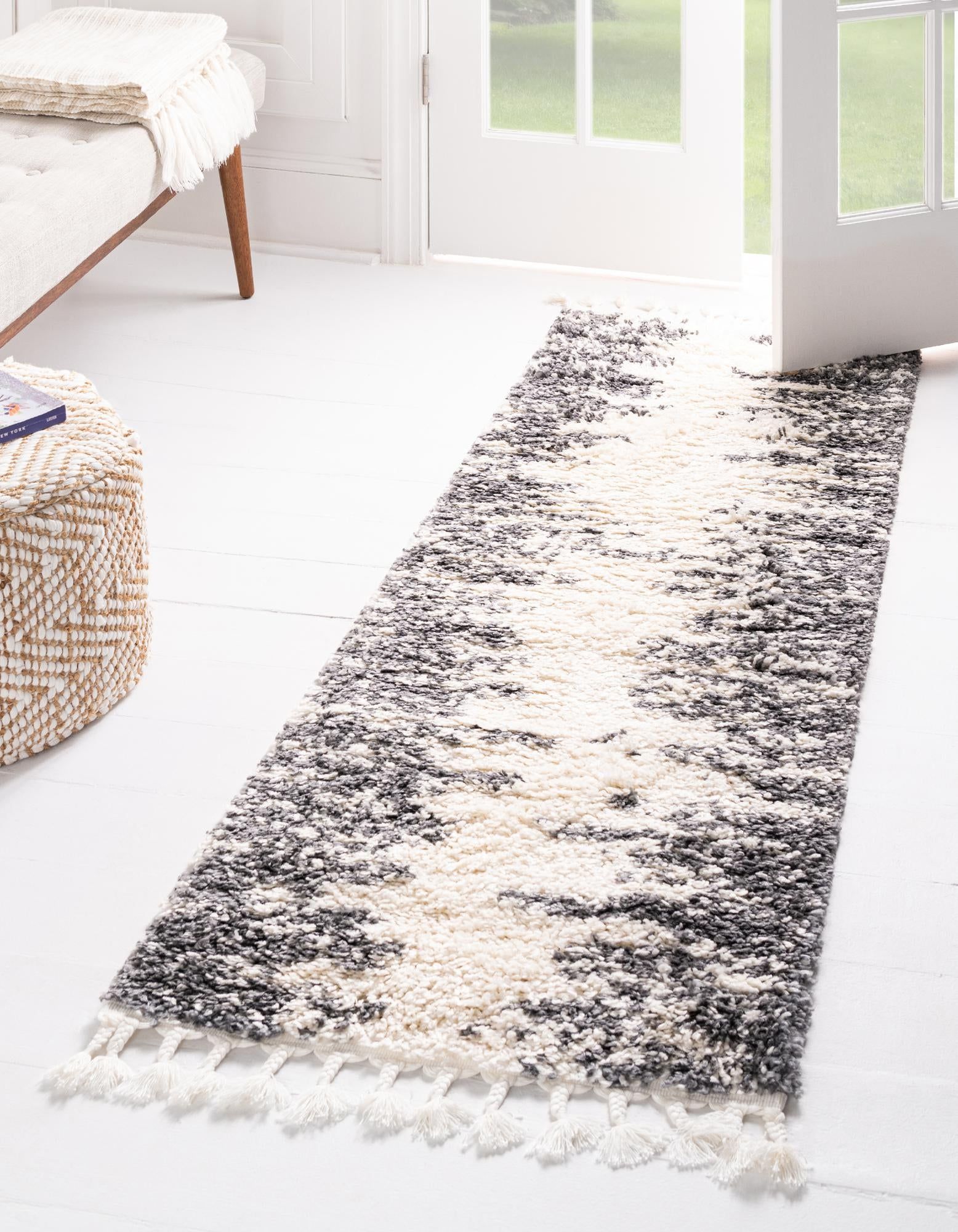 Rugs Serenity Shag Collection Rug – 6 Ft Runner White Shag Rug Perfect  For Hallways, Entryways – Walmart Within White Serenity Rugs (Photo 1 of 15)
