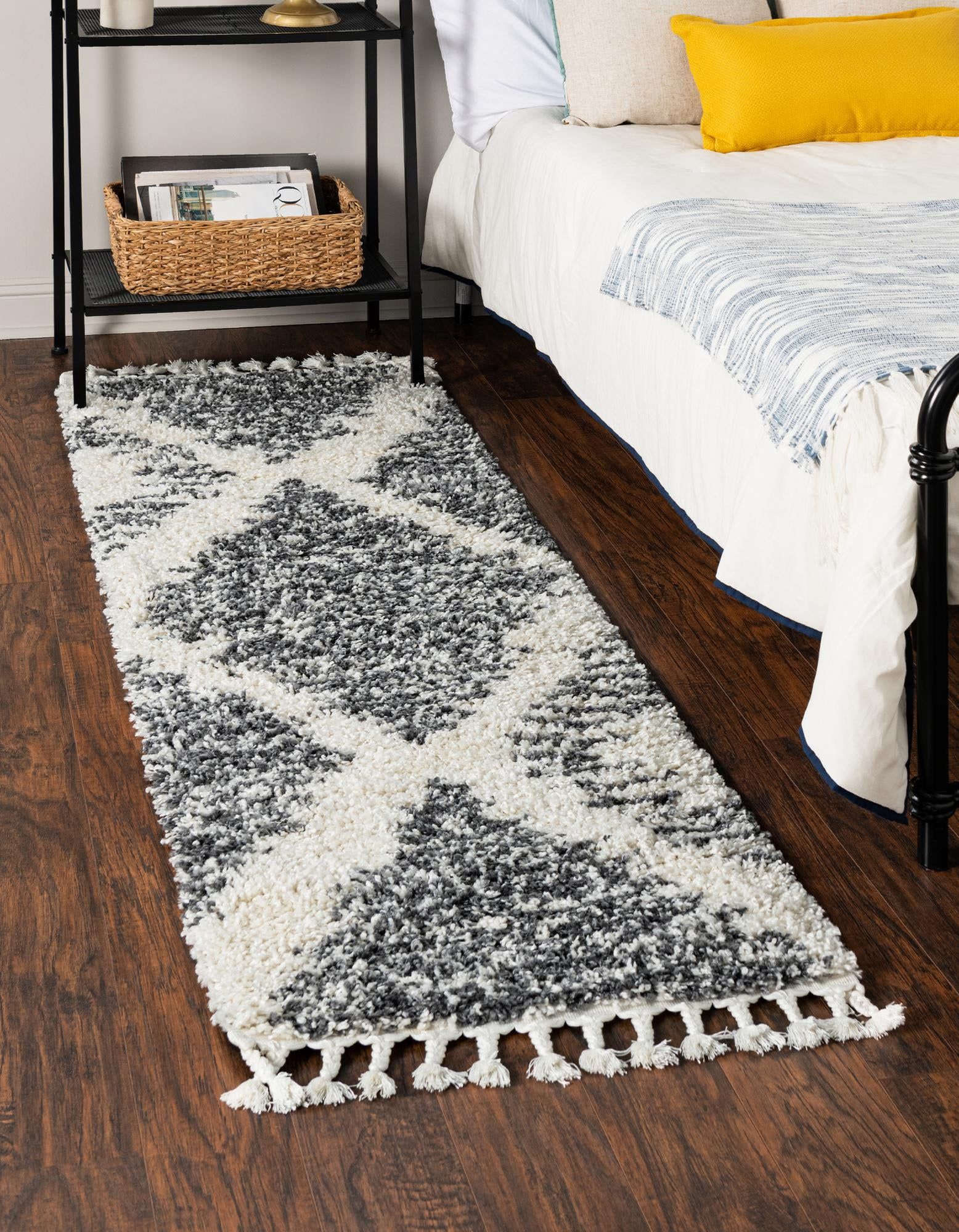 Rugs Serenity Shag Collection Rug – 8 Ft Runner White Shag Rug Perfect  For Hallways, Entryways – Walmart Throughout White Serenity Rugs (View 3 of 15)