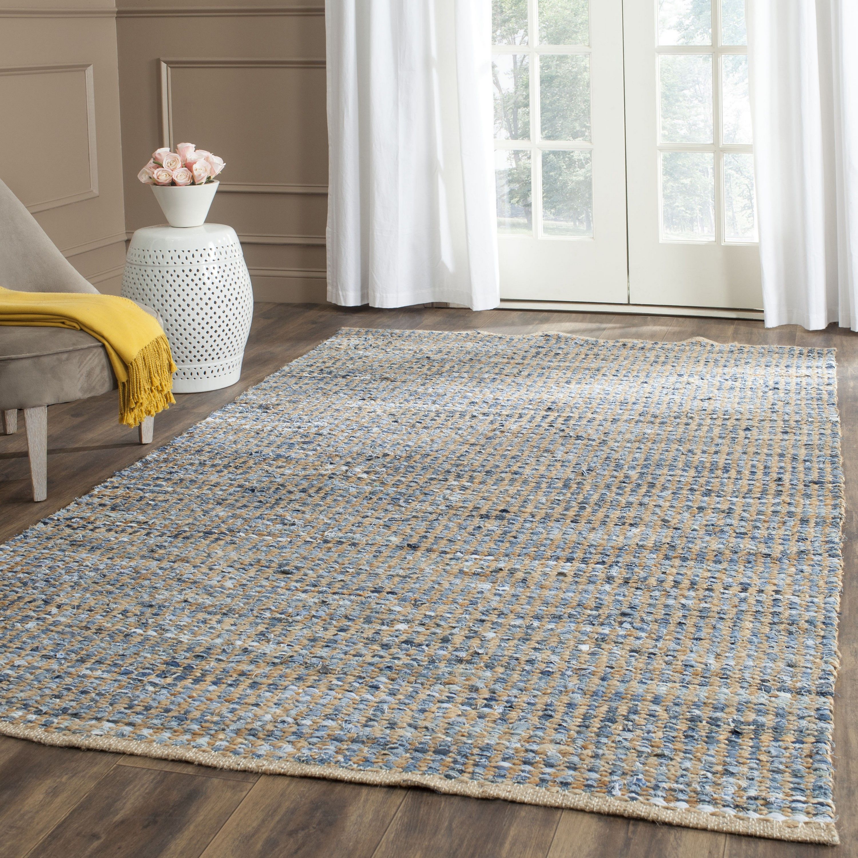 Safavieh 4 X 6 Jute Natural/blue Indoor Stripe Coastal Area Rug In The Rugs  Department At Lowes With Coastal Indoor Rugs (View 6 of 15)