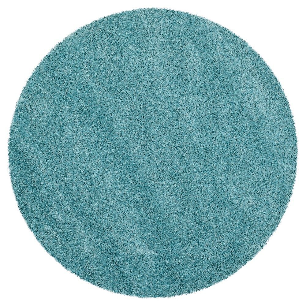 Safavieh Aqua Blue Solid Shag/flokati Loomed Round Accent Rug – (3 Round) –  Safavieh | Connecticut Post Mall For Solid Shag Round Rugs (View 3 of 15)