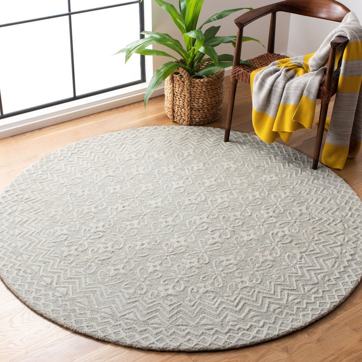 Safavieh Blossom Blm 114 Modern Wool Area Rugs | Rugs Direct Intended For Ivory Blossom Oval Rugs (Photo 14 of 15)