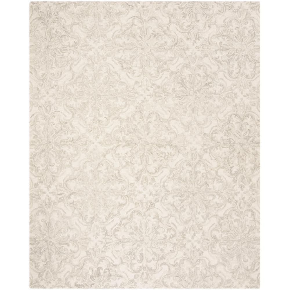 Safavieh Blossom Ivory/gray 8 Ft. X 10 Ft. Floral Area Rug Blm103a 8 – The  Home Depot For Ivory Blossom Rugs (Photo 15 of 15)