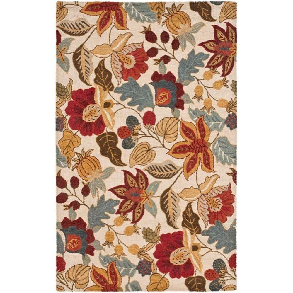 Safavieh Blossom Ivory/multi 4 Ft. X 6 Ft. Floral Area Rug | Floral Rug,  Wool Area Rugs, Floral Area Rugs With Ivory Blossom Rugs (Photo 14 of 15)
