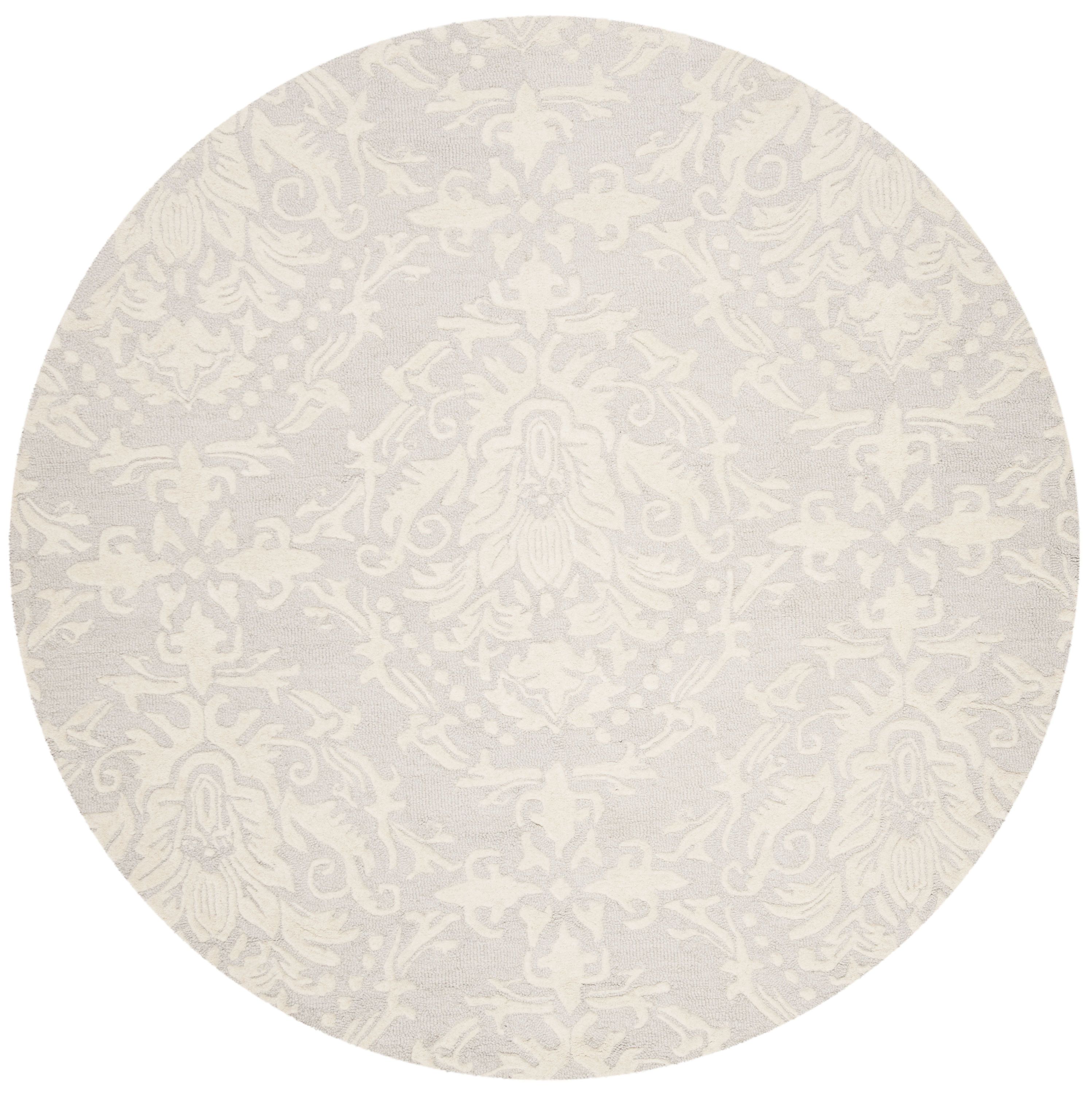 Safavieh Blossom Lollie 6 X 6 Wool Light Gray/ivory Round Indoor  Floral/botanical Bohemian/eclectic Area Rug In The Rugs Department At  Lowes Regarding Ivory Blossom Round Rugs (Photo 12 of 15)