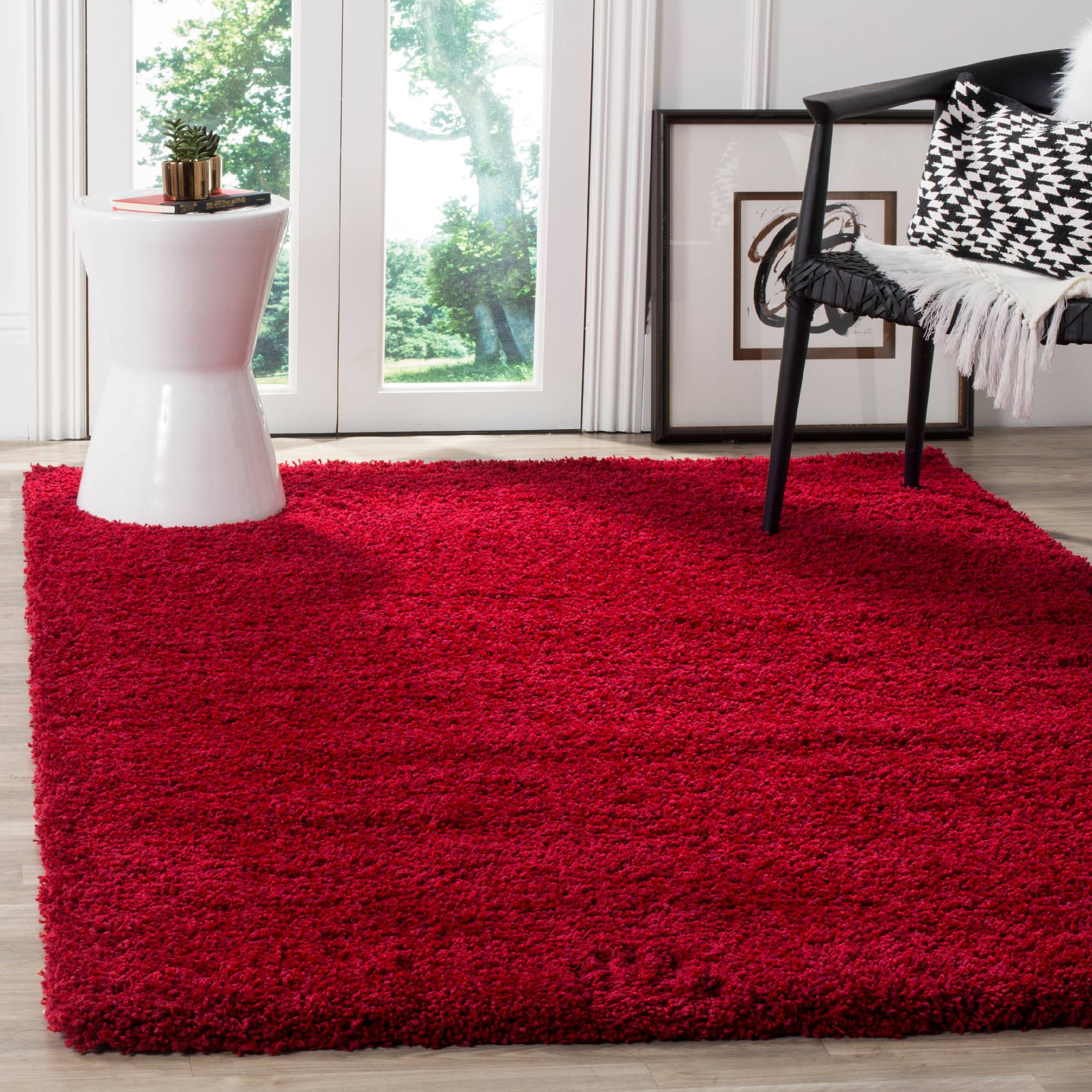 Safavieh California Solid Plush Shag Area Rug, Red, 6'7" X 6'7" Square –  Walmart With Regard To Red Solid Shag Rugs (View 4 of 15)
