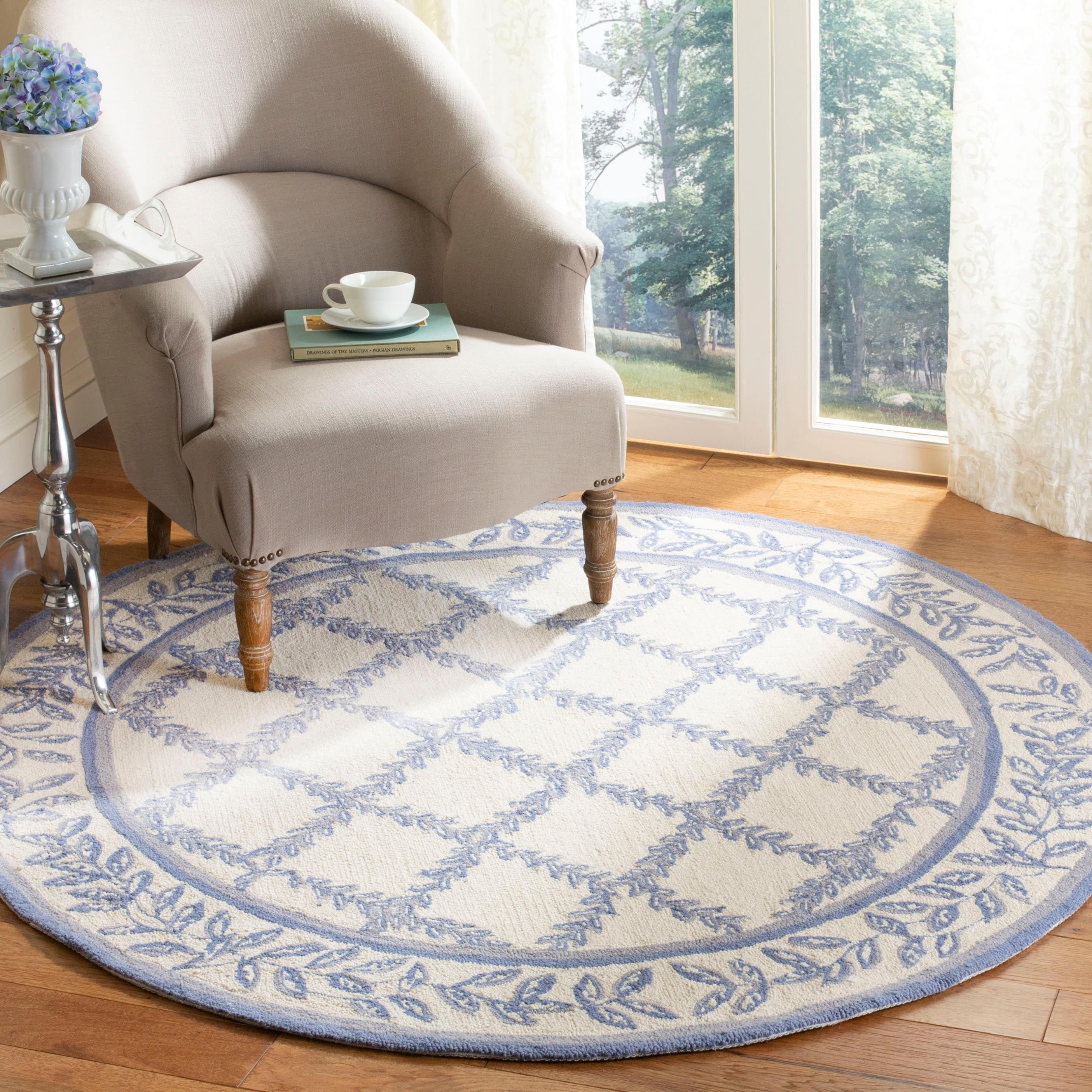 Safavieh Chelsea Lattice 8 X 10 Wool Ivory/light Blue Oval Indoor  Floral/botanical Tropical Area Rug In The Rugs Department At Lowes For Lattice Oval Rugs (View 8 of 15)