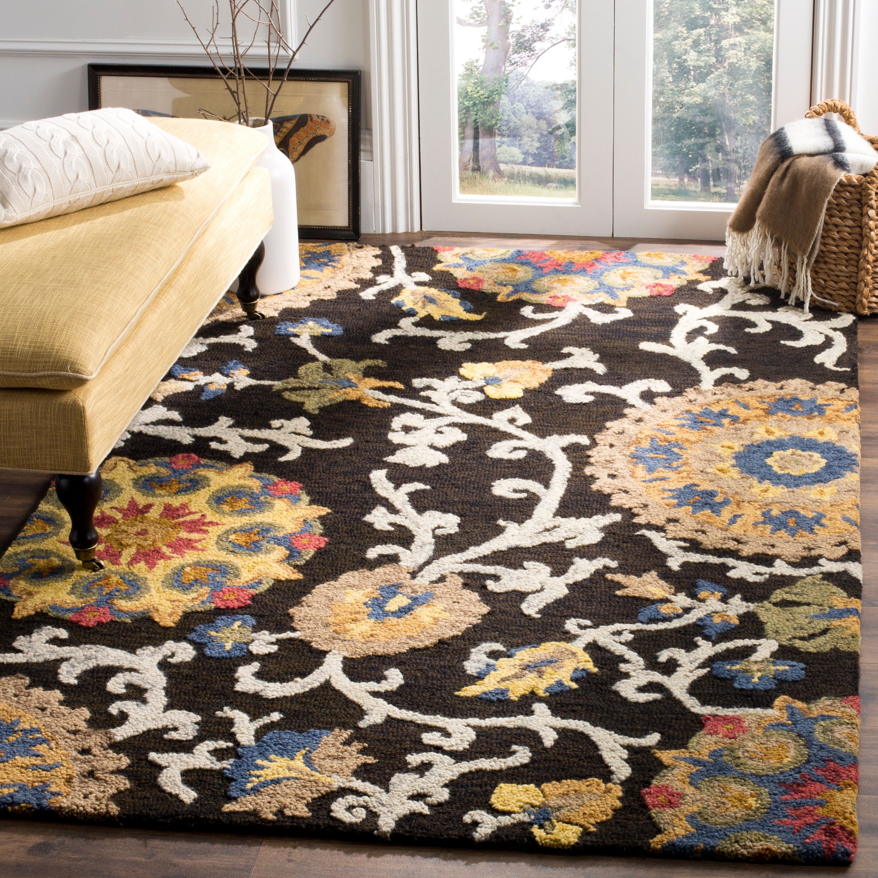 Safavieh Handmade Blossom Nelia Modern Floral Wool Rug – On Sale –  Overstock – 12649156 Pertaining To Ivory Blossom Oval Rugs (View 6 of 15)