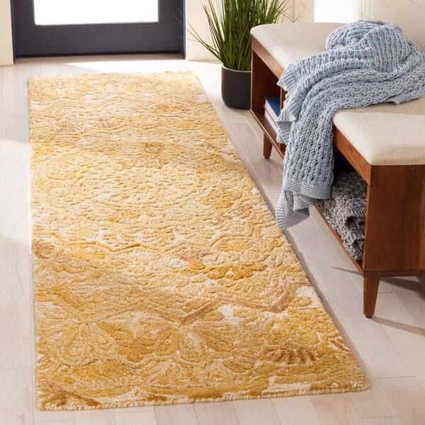 Safavieh Marquee Yellow/ivory 2 Ft. X 8 Ft. Floral Oriental Runner Rug  Mrq110e 28 – The Home Depot Intended For Yellow Ivory Rugs (Photo 15 of 15)