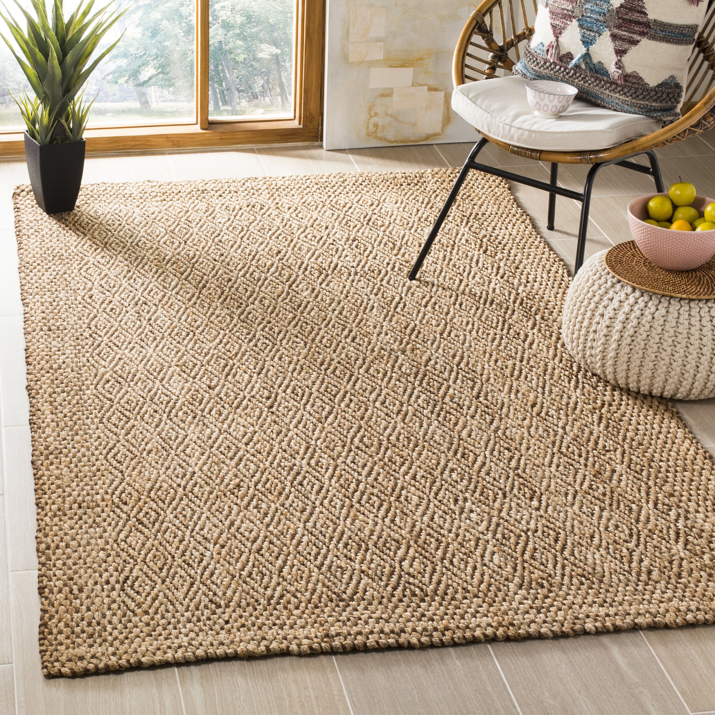 Safavieh Natural Fiber Alava 7 X 7 Jute Natural/brown Square Indoor  Geometric Coastal Area Rug In The Rugs Department At Lowes Intended For Coastal Square Rugs (Photo 1 of 15)