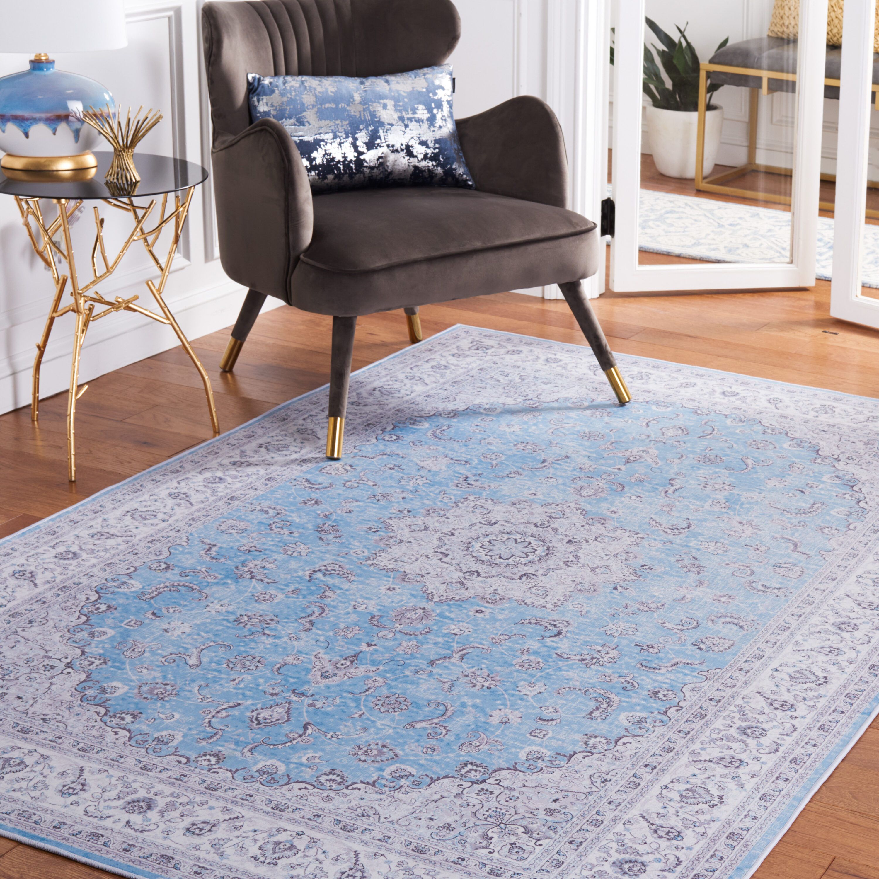 Safavieh Tucson Timothy 5 X 8 Blue/gray Indoor Traditional Machine Washable  Area Rug In The Rugs Department At Lowes With Regard To Blue Tucson Rugs (Photo 2 of 15)