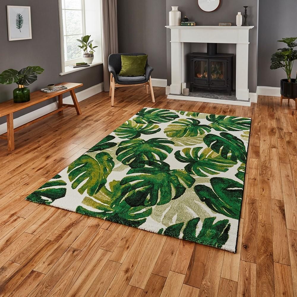 Shop Online Think Rugs Havana 8598 Green Rug – Therugshopuk Throughout Green Rugs (Photo 7 of 15)