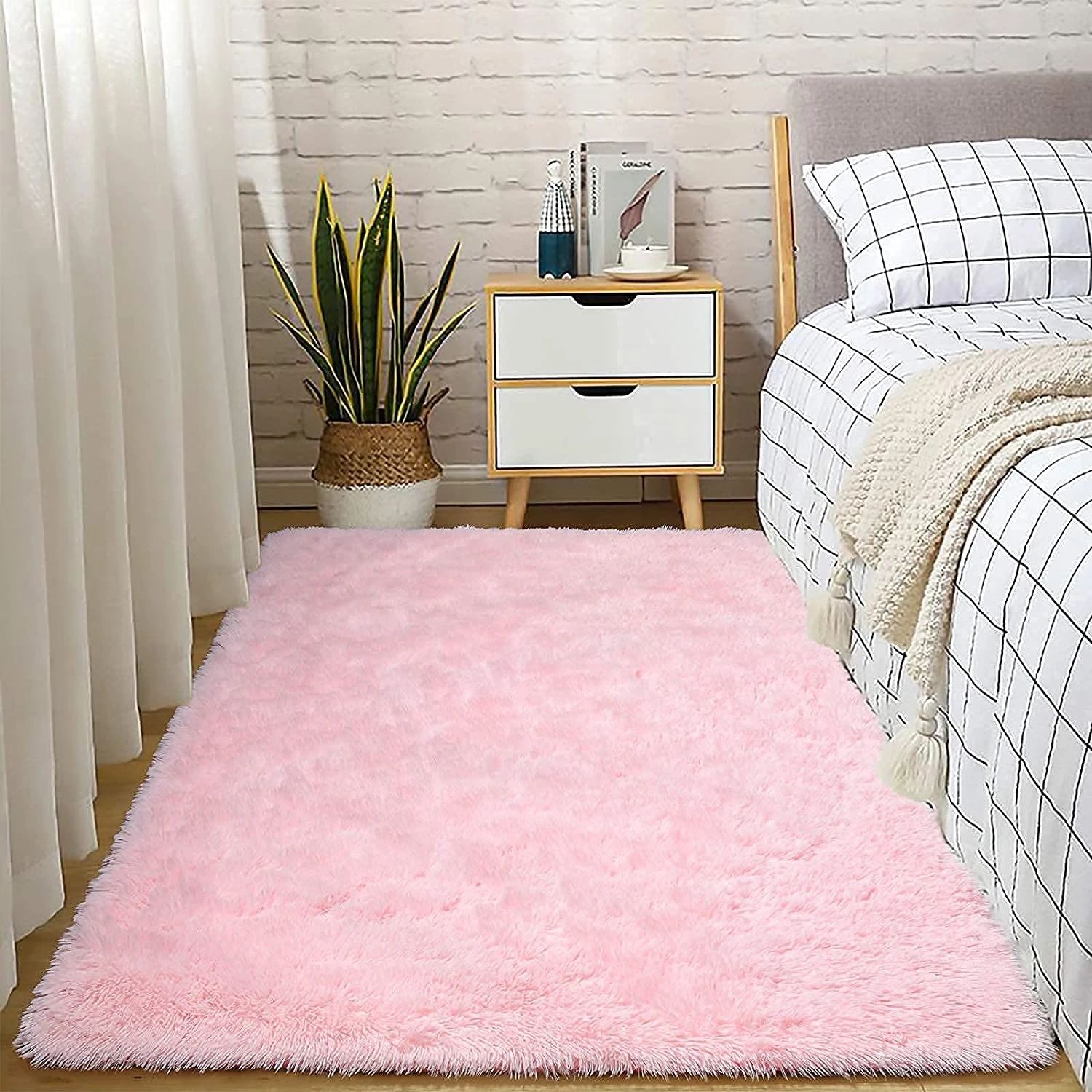 Soft Fluffy Area Rug Home Decor Shag Rug Living Room Carpet Nursery Rugs  Shaggy Kids Room Rug Playing Mat Fluffy Carpet For Room – Carpet –  Aliexpress In Pink Soft Touch Shag Rugs (Photo 13 of 15)