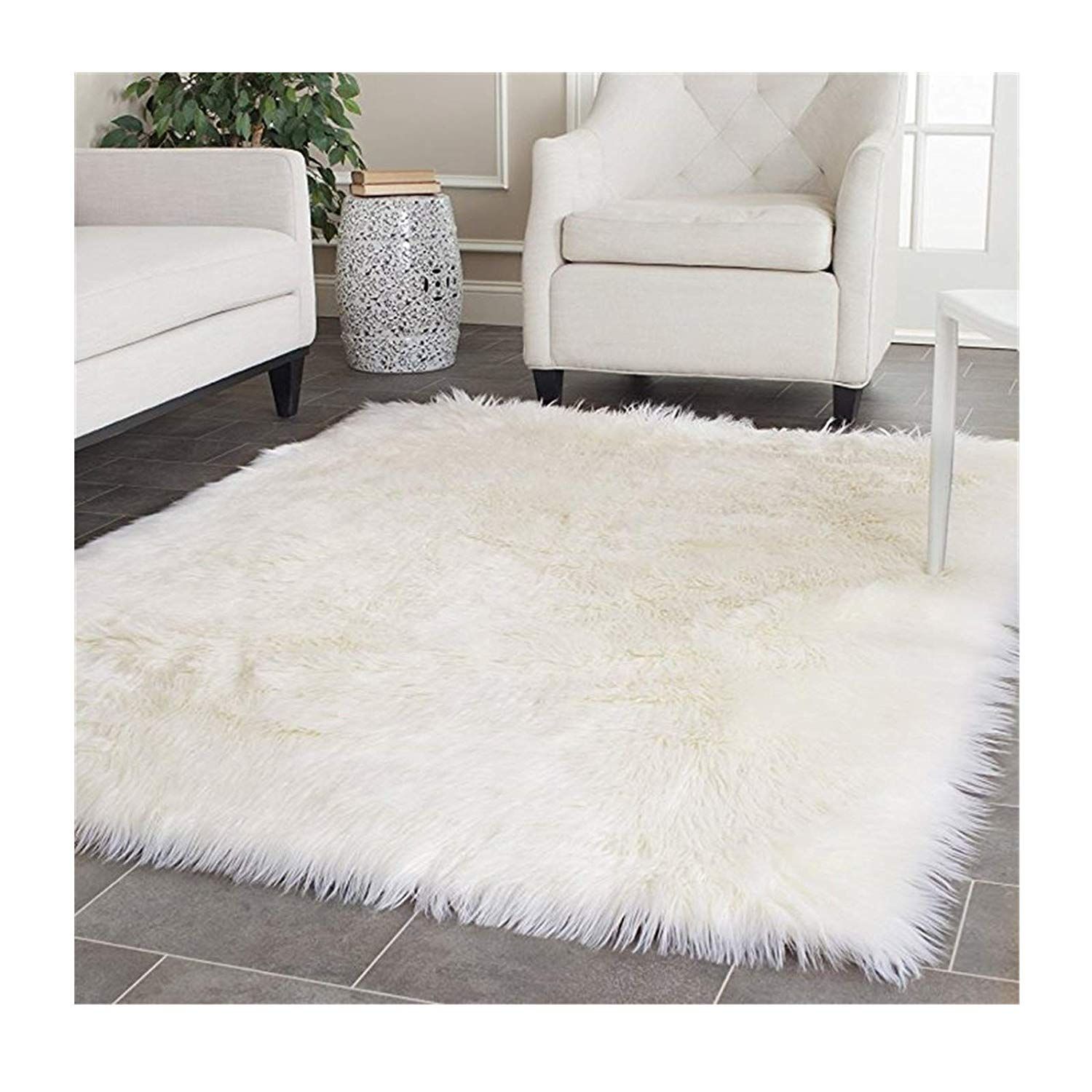 Soft Shaggy Rugs – Fluffy Rug – Snow White Premium Long Fur – Avioni Carpets  – Loomkart Within Snow White Rugs (View 2 of 15)
