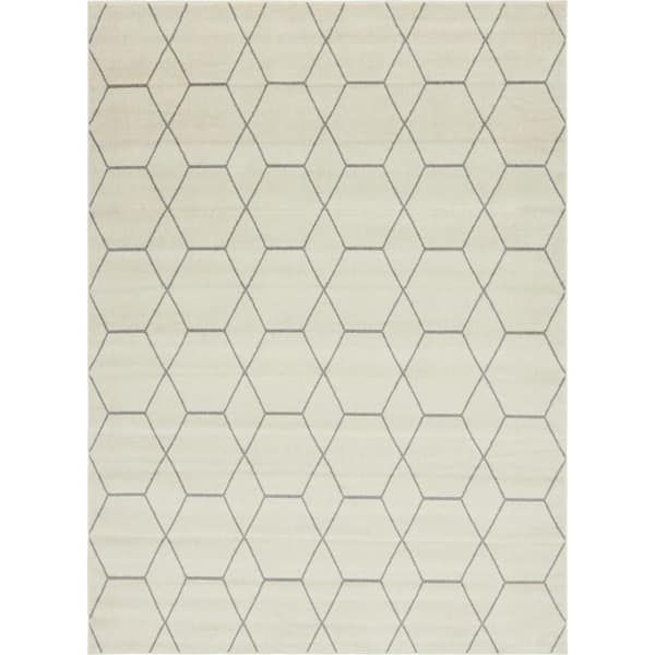 Stylewell Trellis Frieze Ivory/gray 9 Ft. X 12 Ft. Geometric Area Rug  3140892 – The Home Depot With Frieze Square Rugs (Photo 14 of 15)