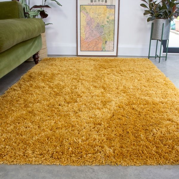 Super Soft Luxury Yellow Shaggy Rug | Aspen | Kukoon Rugs Europe With Regard To Yellow Rugs (View 4 of 15)