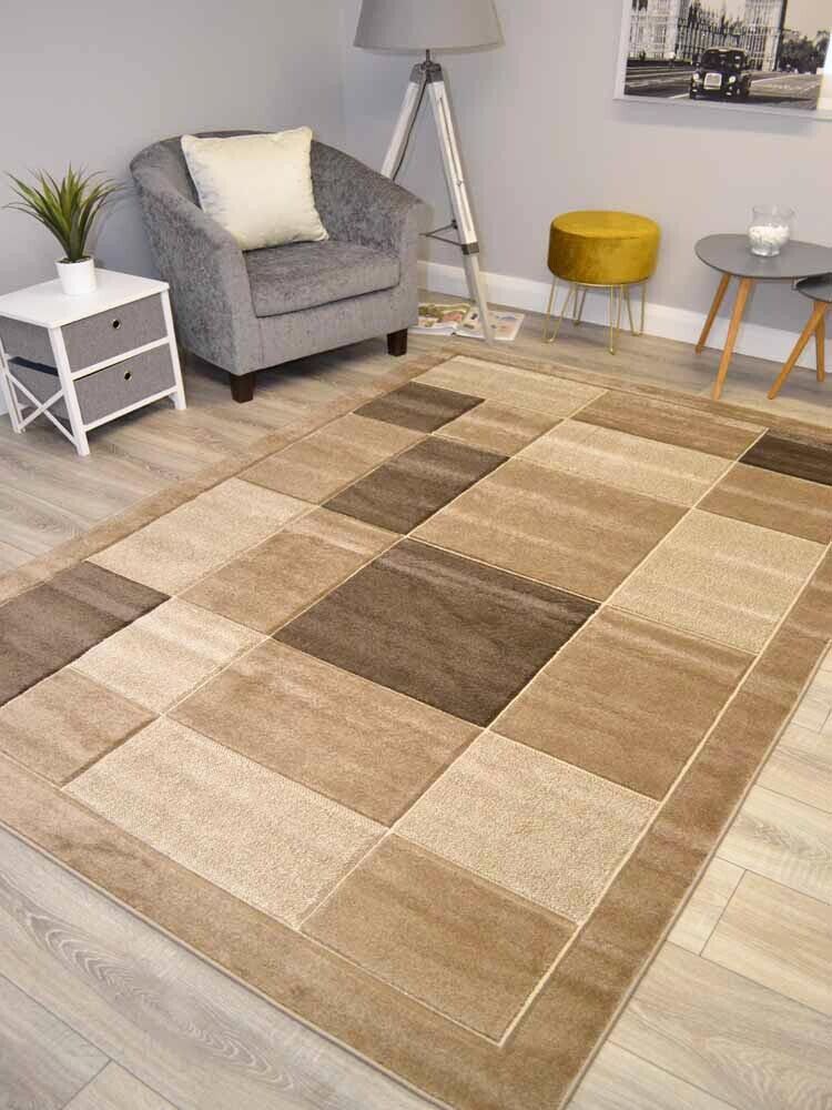 Taupe Light Brown Square Living Room Modern Carpets Extra Large Small Floor  Rugs | Ebay Regarding Modern Square Rugs (View 13 of 15)