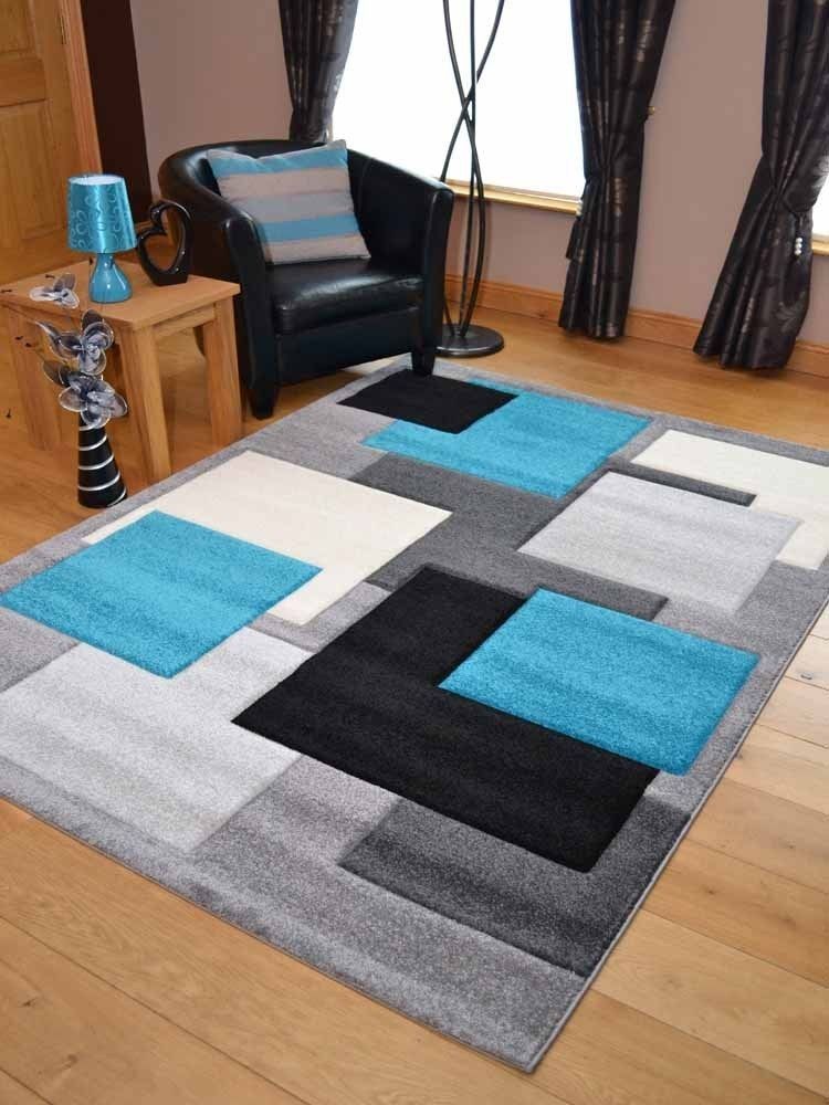 Tempo Teal Blue Square Rug – Rugs Supermarket Inside Blue Square Rugs (Photo 7 of 15)