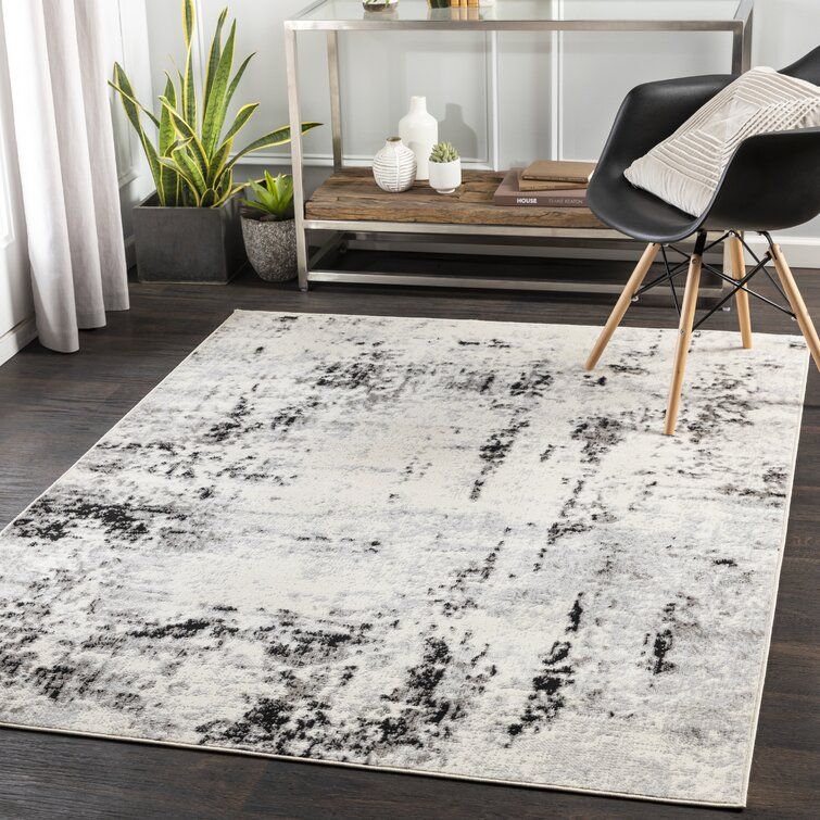 Trent Austin Design® Hohman Performance Gray/black/off White Rug & Reviews  | Wayfair With Black And White Rugs (Photo 1 of 15)
