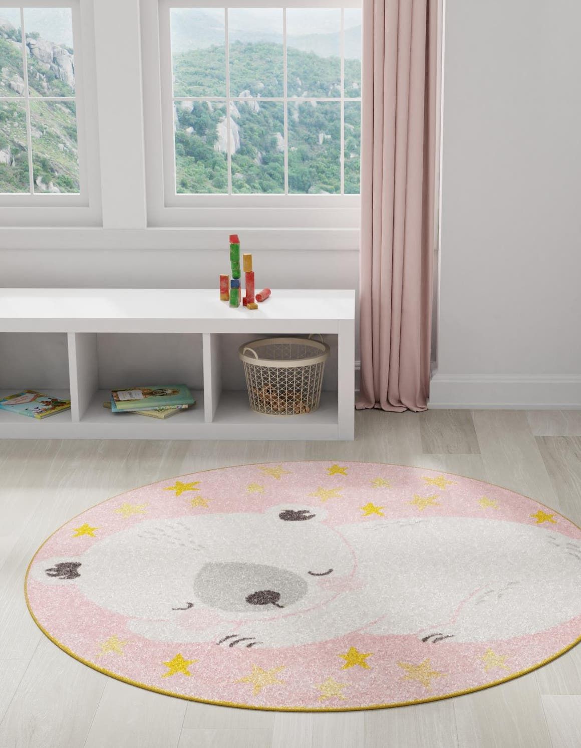 Unique Loom Nap Time Whimsy Kids Rug Pink/black 5' 3" Round Animal Kids  Perfect For Dining Room Entryway Bed Room Kids Room – Walmart In Pink Whimsy Kids Round Rugs (Photo 1 of 15)