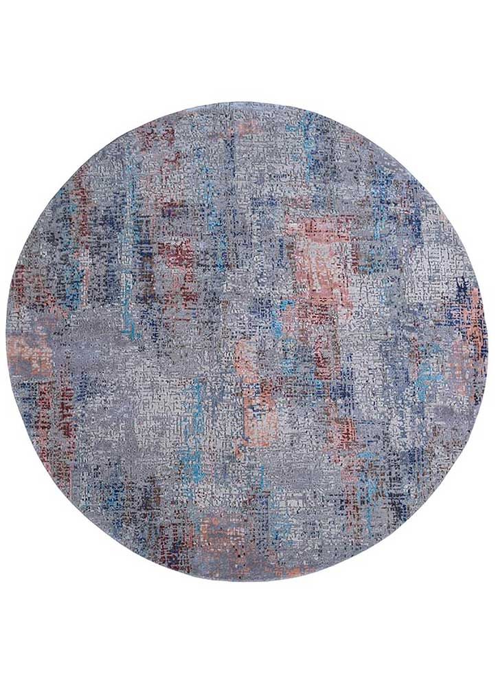 Uvenuti Grey And Black Hand Knotted Wool And Bamboo Silk Rugs  Lrb 1502  Jaipur Rugs Usa Within Gray Bamboo Round Rugs (Photo 8 of 15)