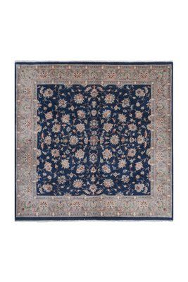 Vintage Chinese Art Deco Blue Square Rug For Sale At Pamono Pertaining To Blue Square Rugs (View 2 of 15)