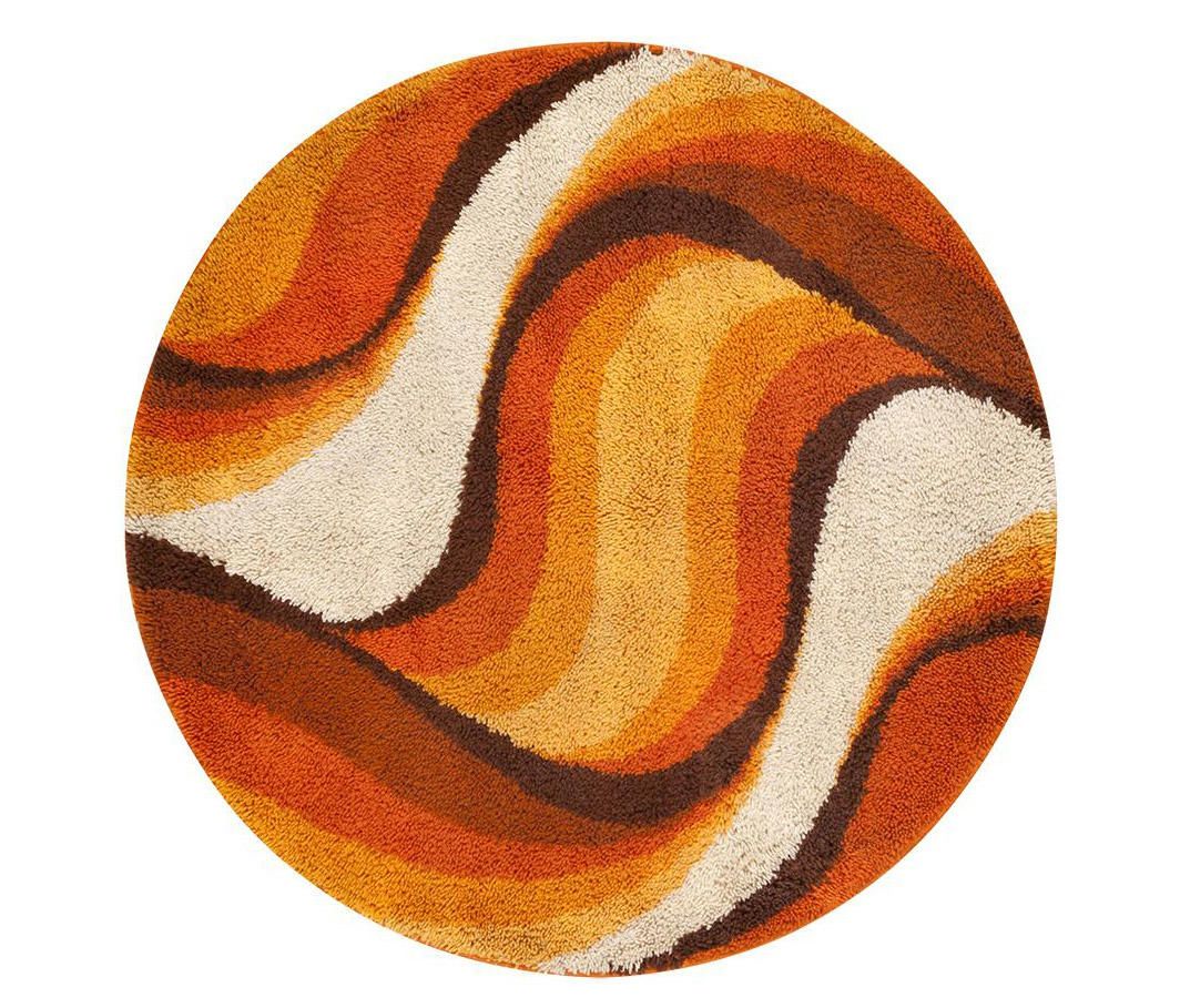 Vintage Swedish Deco Round Rugverner Panton | Architonic Inside Orange Round Rugs (View 14 of 15)