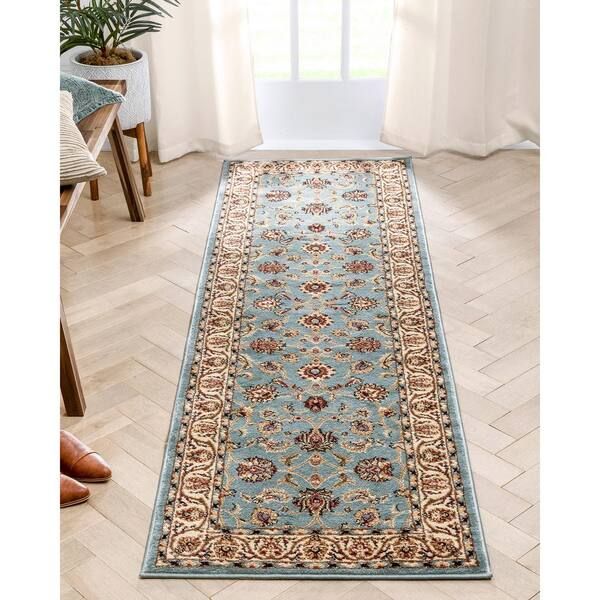 Well Woven Barclay Sarouk Light Blue 2 Ft. X 7 Ft. Traditional Oriental Runner  Rug 549362 – The Home Depot In Light Blue Runner Rugs (Photo 9 of 15)