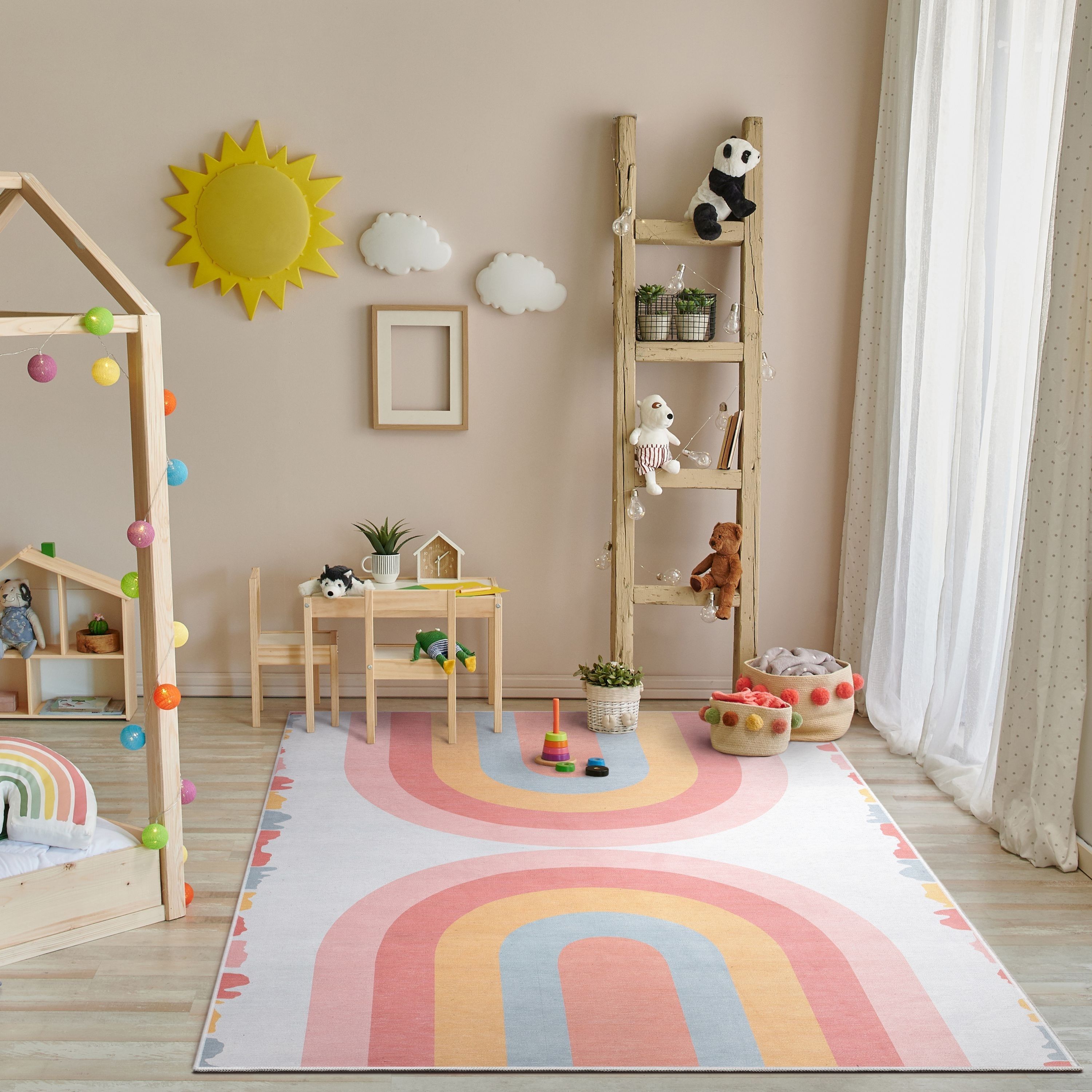 Well Woven Kids Rugs Crescent Rainbow Modern Machine Washable Area Rug – On  Sale – Overstock – 36546635 Regarding Pink Whimsy Kids Round Rugs (View 13 of 15)